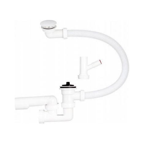 Siphon de baignoire à montage au plafond avec sortie pour machine à laver, crépine MET - HJ/S2016 (1/2)