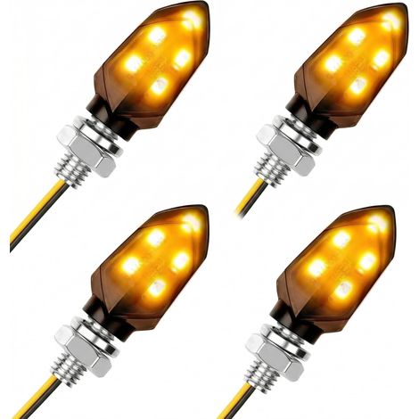 Clignotant Moto LED Centrale LED Moto avec Fonctionnement Stable Indicateurs Haute Visibilité Universel Étanche 12V pour Trotinette Electrique Jaune Fumé (1/5)