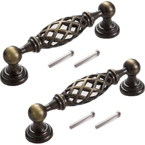 Boutons et poignées de meubles,2 Pièces Bronze Poignée de Meuble de Style avec Vis, 96MM, pour placards de porte de tiroir salle de bain cuisine décoration d'hôtel (1/5)