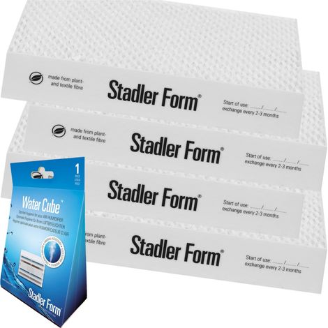 Filtri Stadler Form Oskar x4 per umidificatori d'aria + Cubo d'acqua antibatterico Karl Big Oskar Little Noah