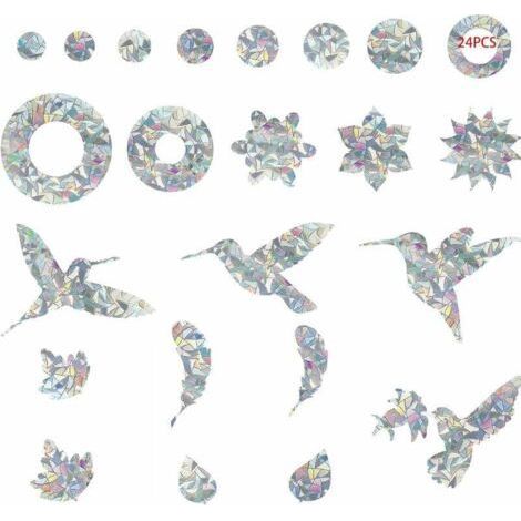 Bird Sticker Birds Collision Anti-Collision Window Stickers Glass Door Protection Silhouette Anti-Collision Window Sticker to Avoid People and Birds 24 Pieces (1/4)