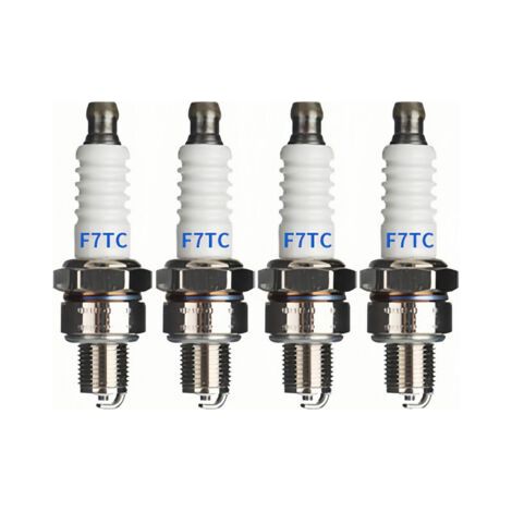 4 pièces-Convient pour bougie d'allumage F7TC, moteur 4 temps, pièces de tondeuse à gazon, micro-accessoires, générateur, pompe à eau, outils de jardin -F7TC (1/3)