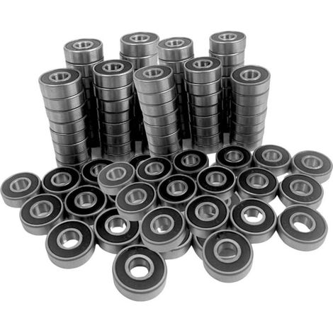 Confezione da 100 cuscinetti 608 2RS, 8 x 22 x 7 mm, cuscinetti a sfere RS con guarnizione di grasso per skateboard (1/4)