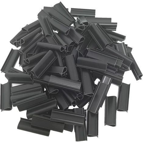 Lot de 100 clips de fixation brise-vue pour rails à clipser de 4,2 cm pour bandes brise-vue pour panneaux grillagés doubles Jardin Rails à clipser pour la fixation (Anthracite)