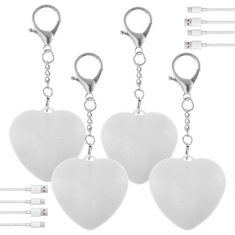 Lot de 4 lampes de poche en forme de cœur pour sac à main, lampe LED rechargeable avec capteur, veilleuse automatique pour sac à main (1/5)