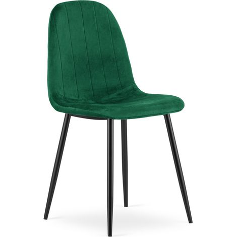 Sedia da pranzo Padva in velluto verde smeraldo (1/5)
