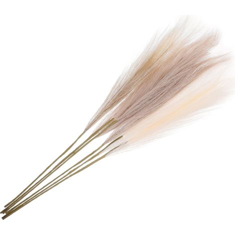 Fausse Herbe Pampa Décorative 6 Pièces en Tissu Beige (1/5)
