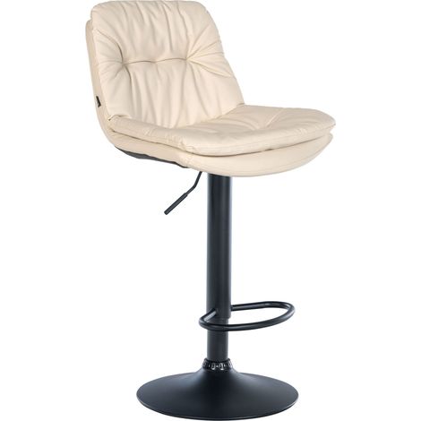 Barhocker Laurel Kunstleder creme Metall matt schwarz