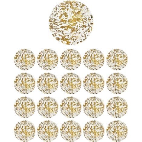 Ensemble de 20 pièces comprenant des nappes rondes à motifs dorés, des sets de table en maille scintillante et des accessoires pour mariages et fêtes d'anniversaire. (1/5)
