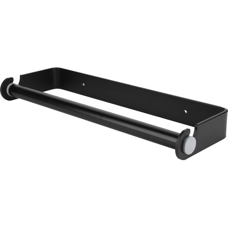 Wandmontierter Küchen-Spender für Frischhaltefolie, Küchenhandtücher und Küchenrollen, schwarz (1/5)