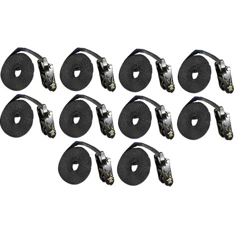 25MM Black Ratchet Straps 8M Endless Lashing x10 - 1.5 Ton Tie Down Trailer Cargo Truck (1/5)