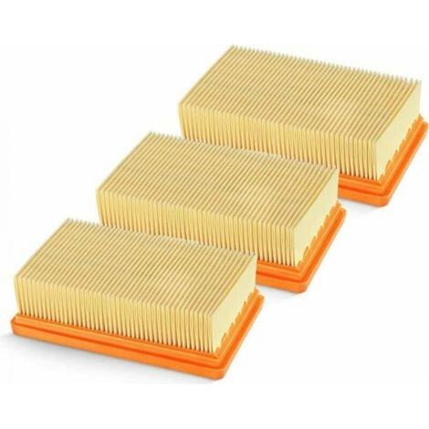 Confezione da 3 filtri piatti di ricambio per aspirapolvere a secco/umido Karcher MV4, MV5, MV6, WD4, WD5, WD6, WD4P, WD5P e WD6P