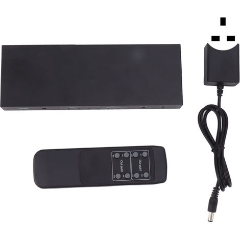 Répartiteur matriciel HD 4x2, alliage d'aluminium, 4 entrées 2 sorties, commutateur audio portable pour cinéma maison, 100-240V UK (1/5)