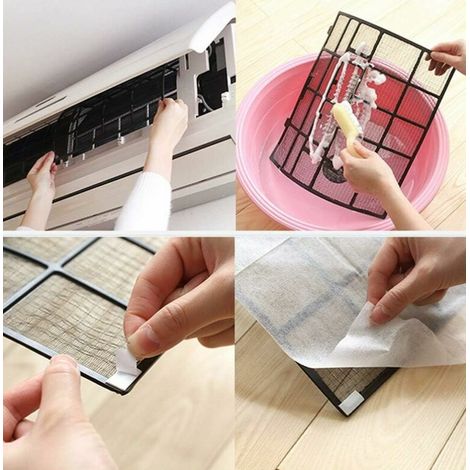 Filtre de climatisation, 5 pièces de sortie de climatisation à découper - Filet de purification en papier PET (1/3)