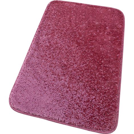 Tappeto Bagno Camera Scendiletto Doccia Vasca Antiscivolo Assorbente Shaggy Soffice IBISCO A Porpora - 60x120 cm