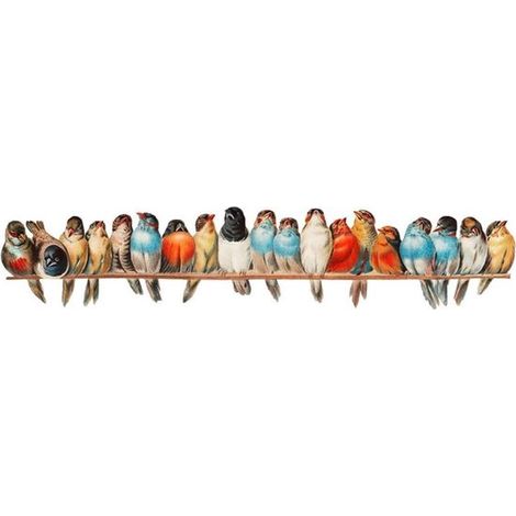 Muursticker - Sticker Oiseaux - Décoration murale salon - Décoration murale - Différents oiseaux et branches d'arbres - Sticker mural - Amovible - Auto-adhésif - 20900.2cm - Couleur - PVC (1/5)