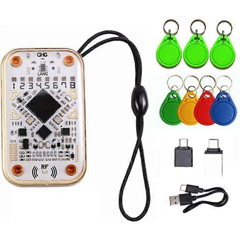 Lecteur de puces RFID Chameleon Ultra + simulateur de porte-clés à puce 4 CUID/3 UID, compatible avec le décodage des cartes NFC IC ID 125K/13,56M (1/5)