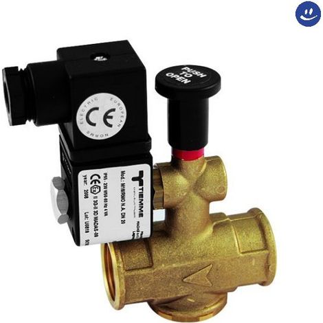 Elettrovalvola a riarmo manuale normalmente aperta per gas 3/4 230 vac TIEMME