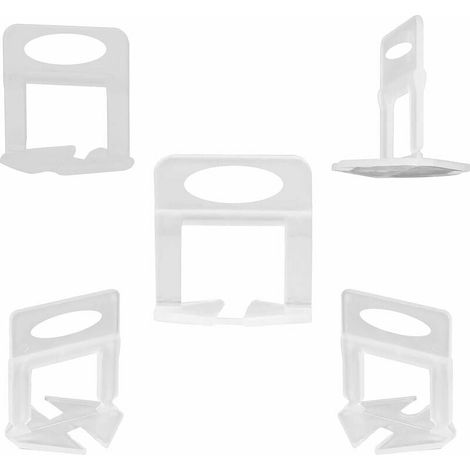 Fliesen-Nivelliersystem, 300 Stück 2-mm-Abstandshalter-Clips für Bodenbeläge und Fliesenwerkzeuge (1/4)