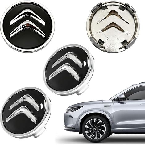 4 Pièces Enjoliveurs de Roue Noirs, Cache Moyeu pour Citroën C1 C2 C3 C4 C5, Protection Roue Contre Saleté et Corrosion, Design Alliage Noir Amélioration Esthétique, Facile Installation (1/5)