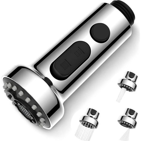 Accessoire de robinet de cuisine extractible 1 pièce - Modèle PT04 trois vitesses - Lame électrodépoussiérée - Design anti-éclaboussures et multifonction.