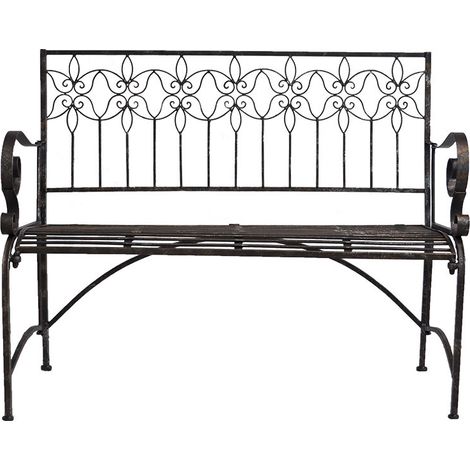 Banc jardin fer gris 114x46x91cm (1/3)