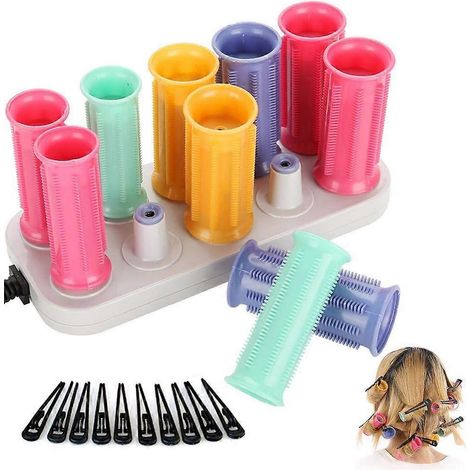 Rouleaux chauffants à chauffe rapide, disponibles en deux tailles et avec pinces. Compatibles avec les cheveux courts et longs, à emporter partout. (1/5)