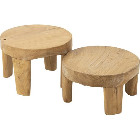 Lot de 2 Tables Basses "Tek" 50cm Naturel (1/5)