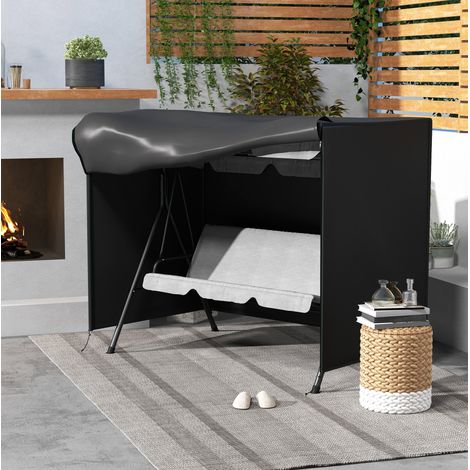 Abdeckhaube für 3-Sitzer-Schaukel 205 x 124 x 164 cm, schwarz (1/5)