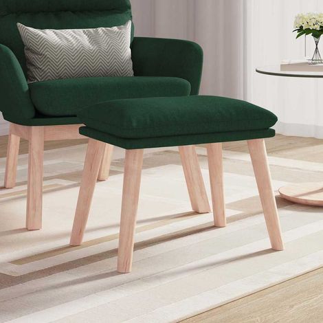 vidaXL Reposapiés de tela verde oscuro 45x29,5x35 cm (1/5)