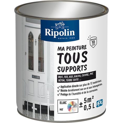 Ma Peinture Tous Supports - Mat - 0,5L - Blanc - Ripolin (1/5)