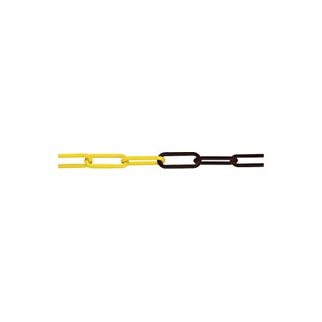 Cadena de señalización de nailon  UE 50 m  negro / amarillo