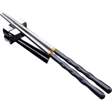 Baguettes - Acier Inoxydable 304 - 18 Cm - Style Japonais Minimaliste - Antidérapantes - Pour Restaurant Hôtel Maison - 5 Paires (1/5)