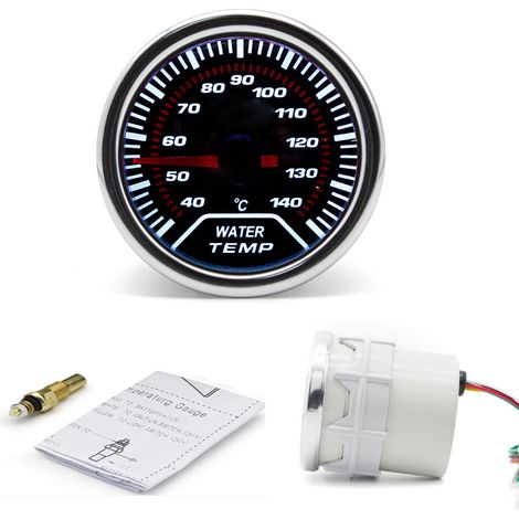 Wassertemperatur-Anzeige 52mm 12V – weiß beleuchtet, °C, Zeiger (1/4)