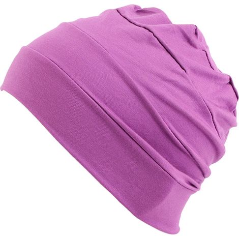 Bequeme Chemo-Haube, Nachthaube, Anti-Krebs-Haube, Unterhaube – Lila-Rot