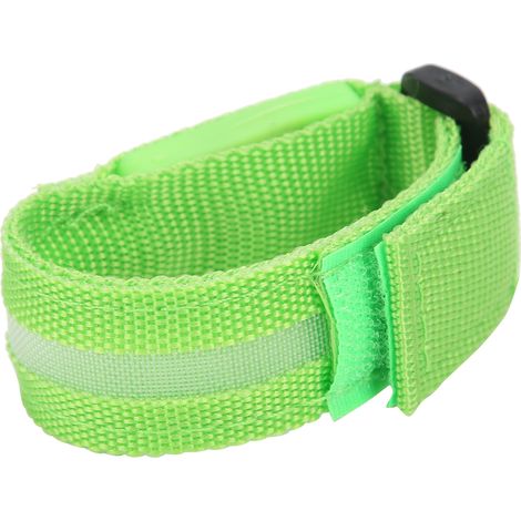 Brassard LED de course à pied en extérieur, bracelet lumineux clignotant ajustable pour cyclisme, vert (1/5)