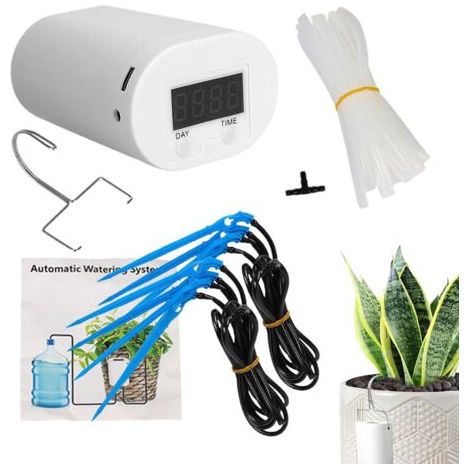 BUNTHAUS Smart Automatic Plant Watering System With LED Display, Indoor Drip Irrigation Kit For Potted Plants, USB Powered Plant Leak Watering Device, Perfect For Home And Office, Water Saving (1/5)
