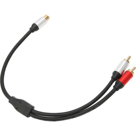 Câble Y Splitter 1 Femelle RCA vers 2 Mâles RCA pour Subwoofer, Ampli et Home Cinéma (1/5)