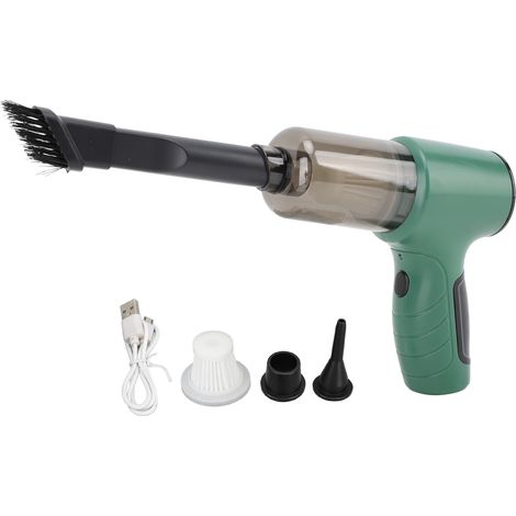 Aspirateur voiture portable sans fil puissant 2400mAh rechargeable à main forte aspiration - Vert (1/5)