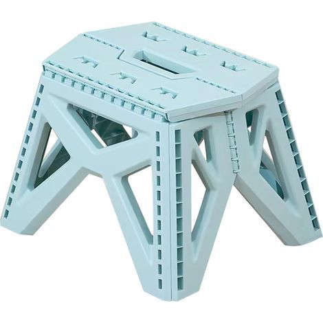 Sgabello portatile per bambini e adulti, robusto e sicuro, sgabello da campeggio pieghevole multifunzionale con maniglia per cucina, bagno e giardino (1/5)