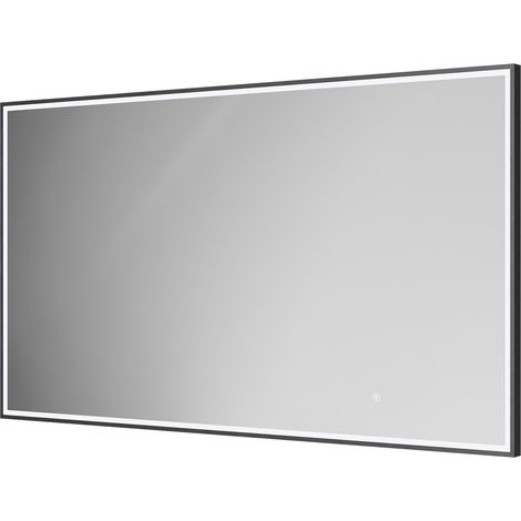 Colore Madison Matt Black 1400mm x 800mm Illuminated Dimmable LED Mirror with Demister and Touch Sensor (1/5)