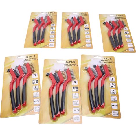 Ensemble de 18 brosses métalliques, outils de nettoyage avec plusieurs matériaux et manche long, élimination complète de la rouille dans les espaces restreints, idéal pour un usage domestique et indus (1/5)