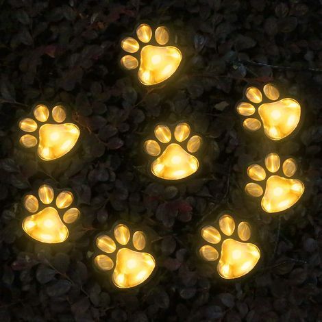 Solar-Pfotenabdrucklampen, Gartendekoration, halten Ihre Haustiere warm, verschönern den Garten, ein tolles Geschenk für Tierliebhaber (1/2)