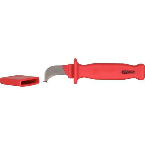 KS Tools Kabelmesser mit Schutzisolierung und Hakenklinge, 200 mm (1/3)
