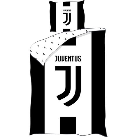 Set di biancheria da letto Juventus in cotone, 140 x 200 cm, con licenza ufficiale.