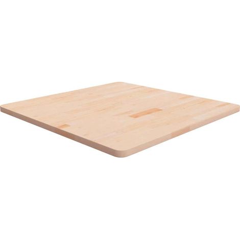 vidaXL Tablero de mesa cuadrada madera de roble sin tratar 80x80x2,5cm (1/4)