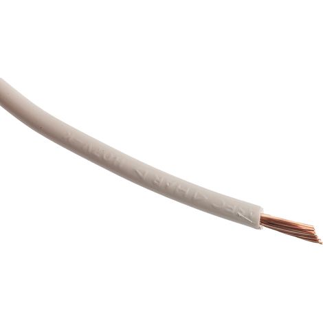 Fil électrique RS PRO 2491X, 50 2,5 mm² 13 AWG Non blindé, 750 V, PVC Blanc, 100m ( Prix pour Bobine de 100 Mètres ) (1/3)