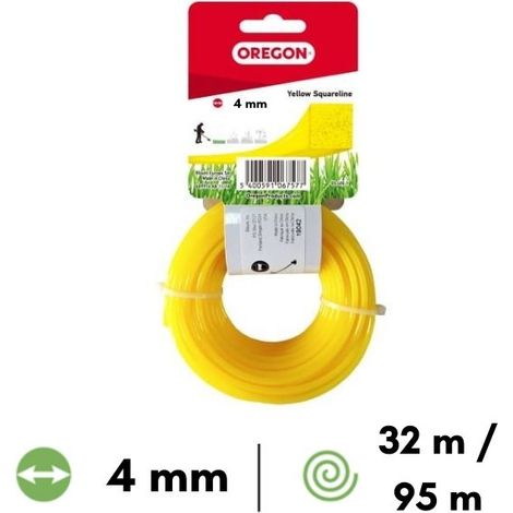 Fil nylon carré Oregon débroussailleuse 4 mm 32 mètres