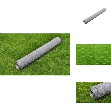 Maschendraht Verzinkter Stahl 25x0,5 m Silbern - Maschendraht - Stahldraht - Gartenzaun - Tiergehege - Vogelvoliere (1/4)