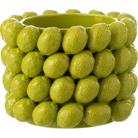 Cache-Pot en Céramique "Citron" 25cm Vert (1/4)